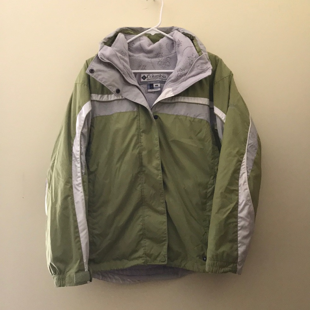 Columbia Green and Gray Ski Jacket